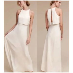 BHLDN Jill Stuart Ivory Crepe Maxi dress